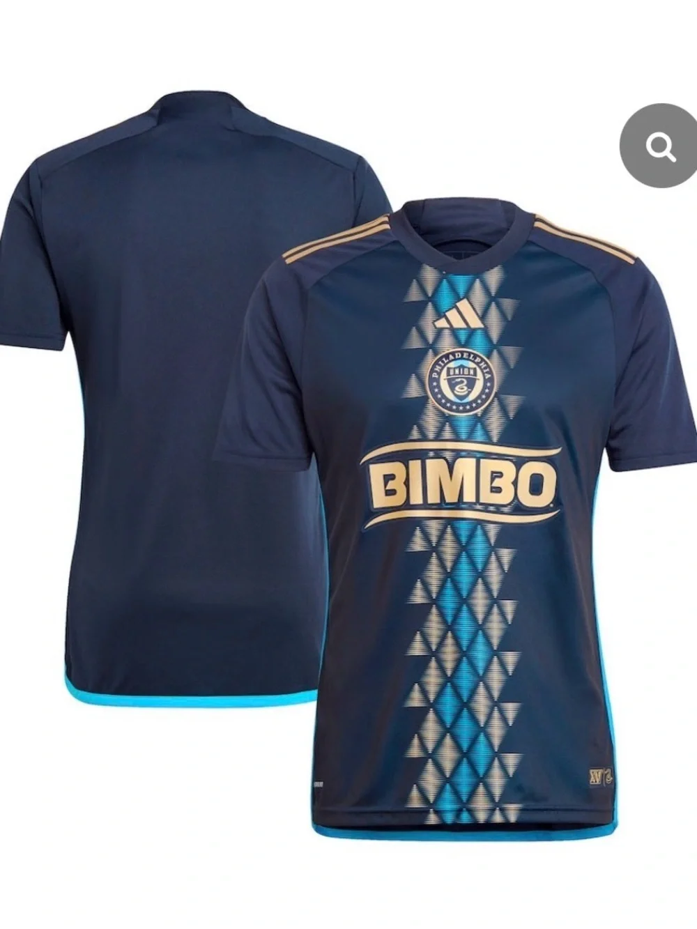 adidas Men’s Navy, Light Blue & Gold Soccer Jersey